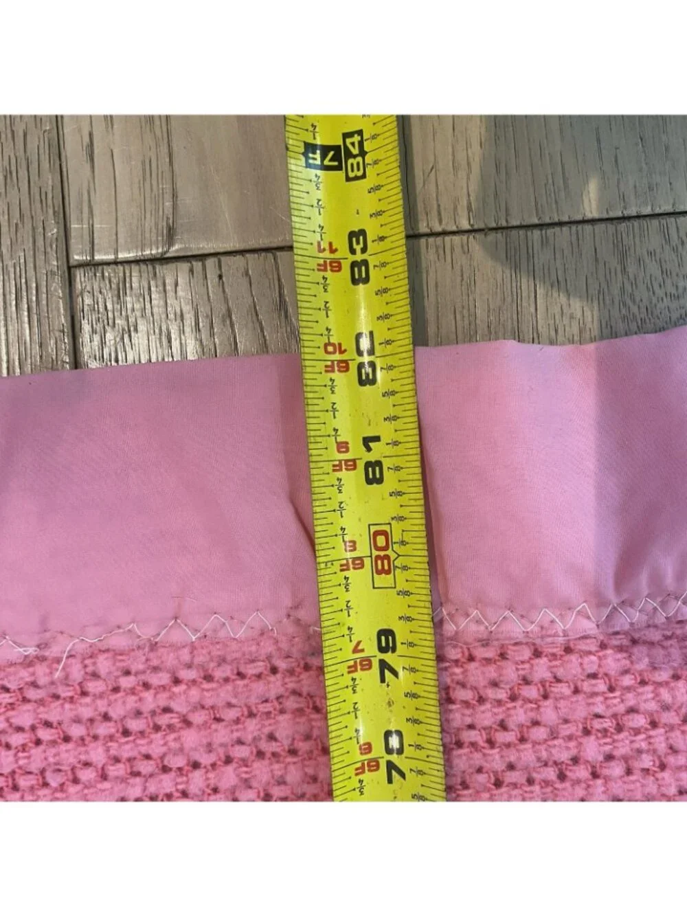 Vintage Acrylic Waffle Weave Blanket Pink Satin Trim 82L x68W